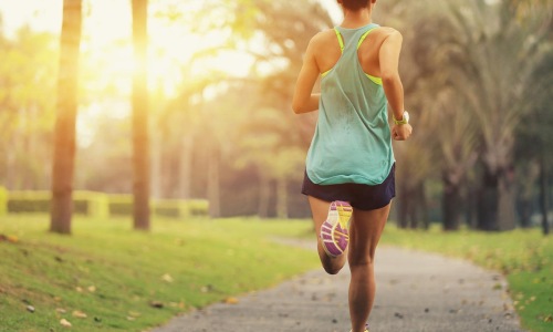 a person running on a path