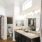 a bathroom with a large mirror