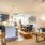 a living room with a wood floor