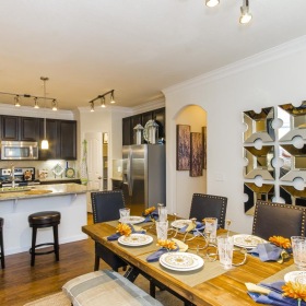 Wide open living areas perfect for entertaining a kitchen with a dining table